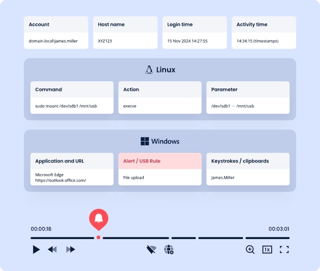 Recording user sessions